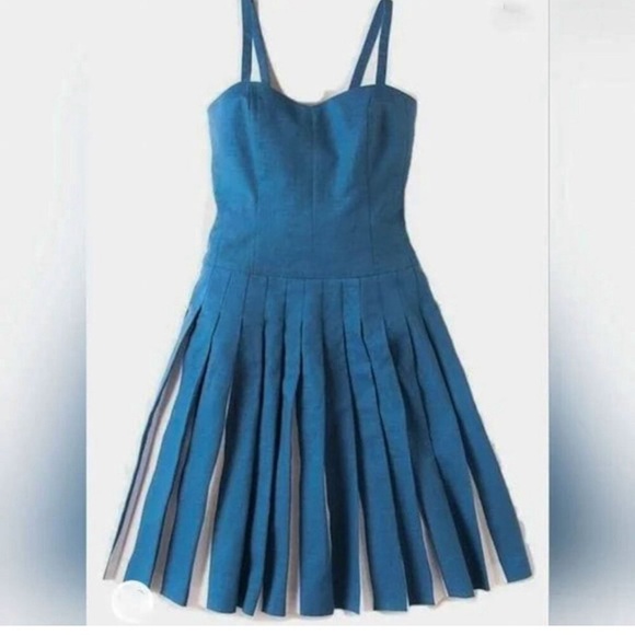 Boden Matilda pleated stripe vintage style dress - Picture 2 of 7